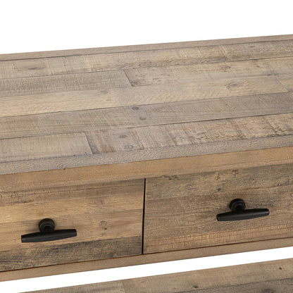 Natural Pine Reclaimed Pine Console Table Talladega Five-Drawer Console Table Collection