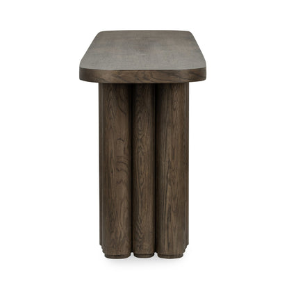 Toasted Brown Oak Wood Console Table Tiber Console Table Collection