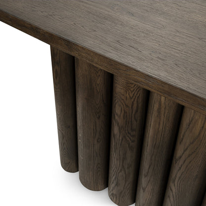 Toasted Brown Oak Wood Console Table Tiber Console Table Collection