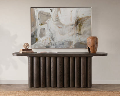 Toasted Brown Oak Wood Console Table Tiber Console Table Collection