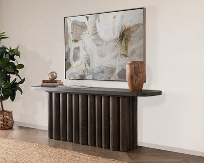 Toasted Brown Oak Wood Console Table Tiber Console Table Collection