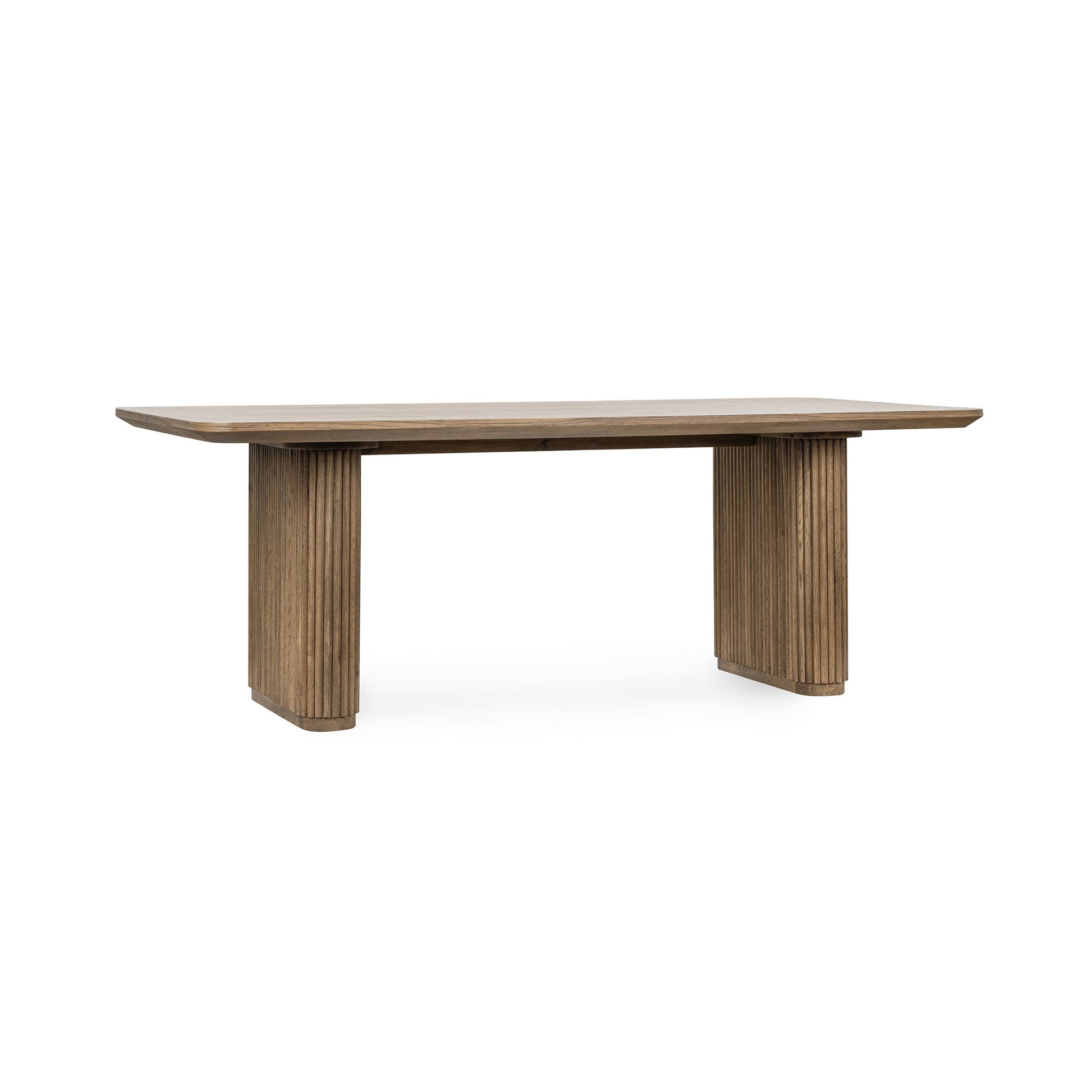 Tawny Brown Oak Veneer Dining Table Vander Dining Table Collection