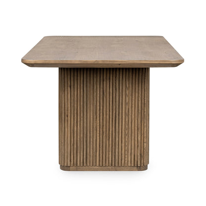 Tawny Brown Oak Veneer Dining Table Vander Dining Table Collection