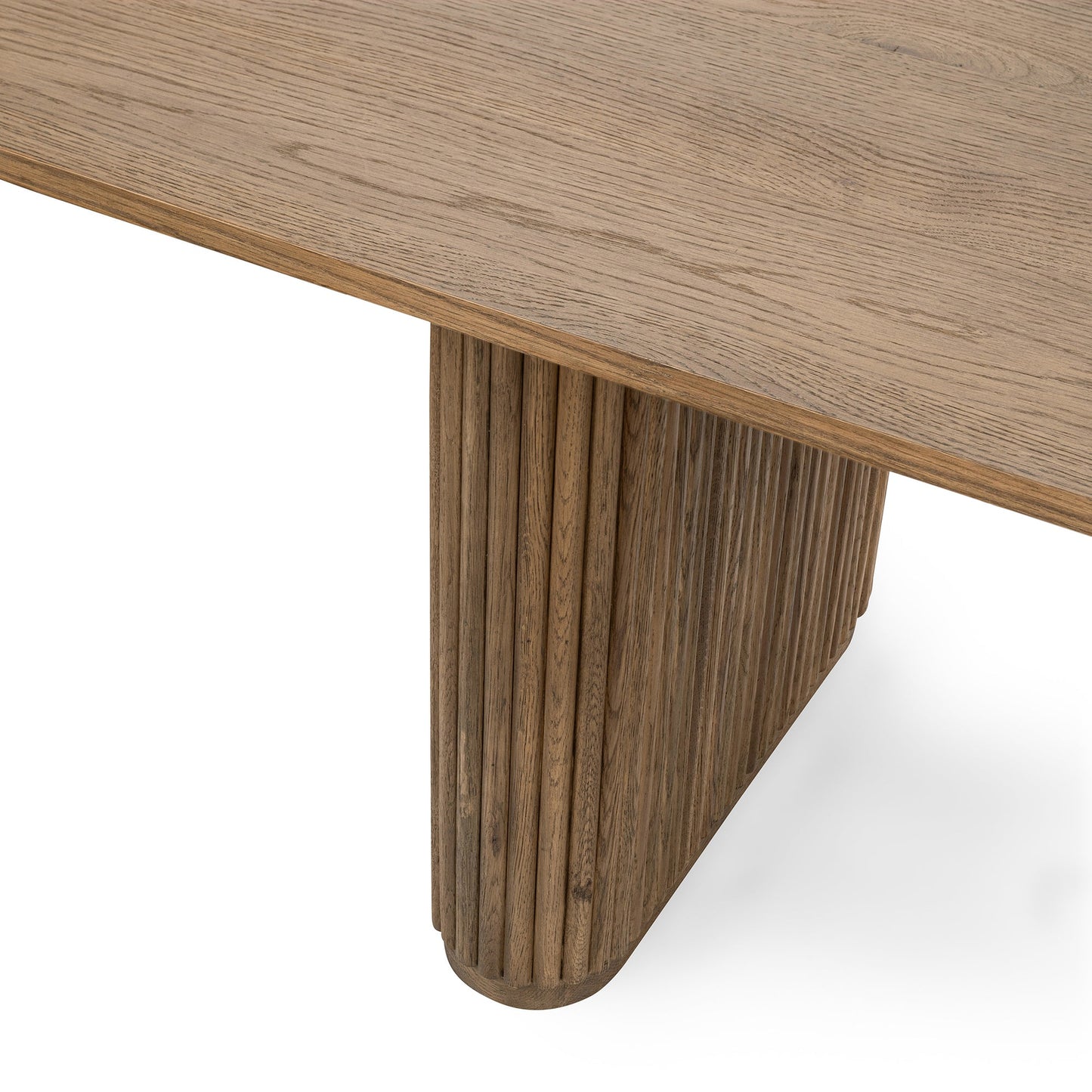 Tawny Brown Oak Veneer Dining Table Vander Dining Table Collection