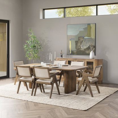 Tawny Brown Oak Veneer Dining Table Vander Dining Table Collection