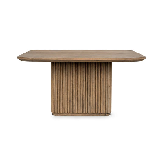 Tawny Brown Oak Veneer Dining Table Vander Dining Table Collection
