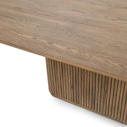 Tawny Brown Oak Veneer Dining Table Vander Dining Table Collection