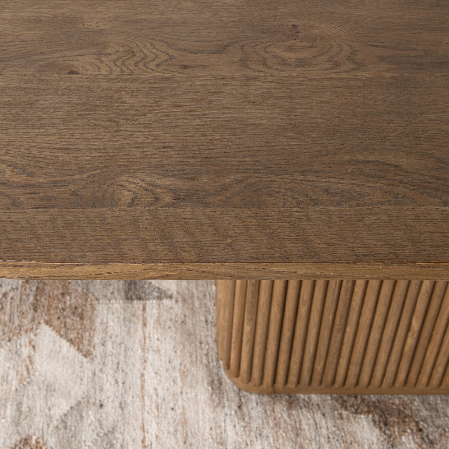 Tawny Brown Oak Veneer Dining Table Vander Dining Table Collection