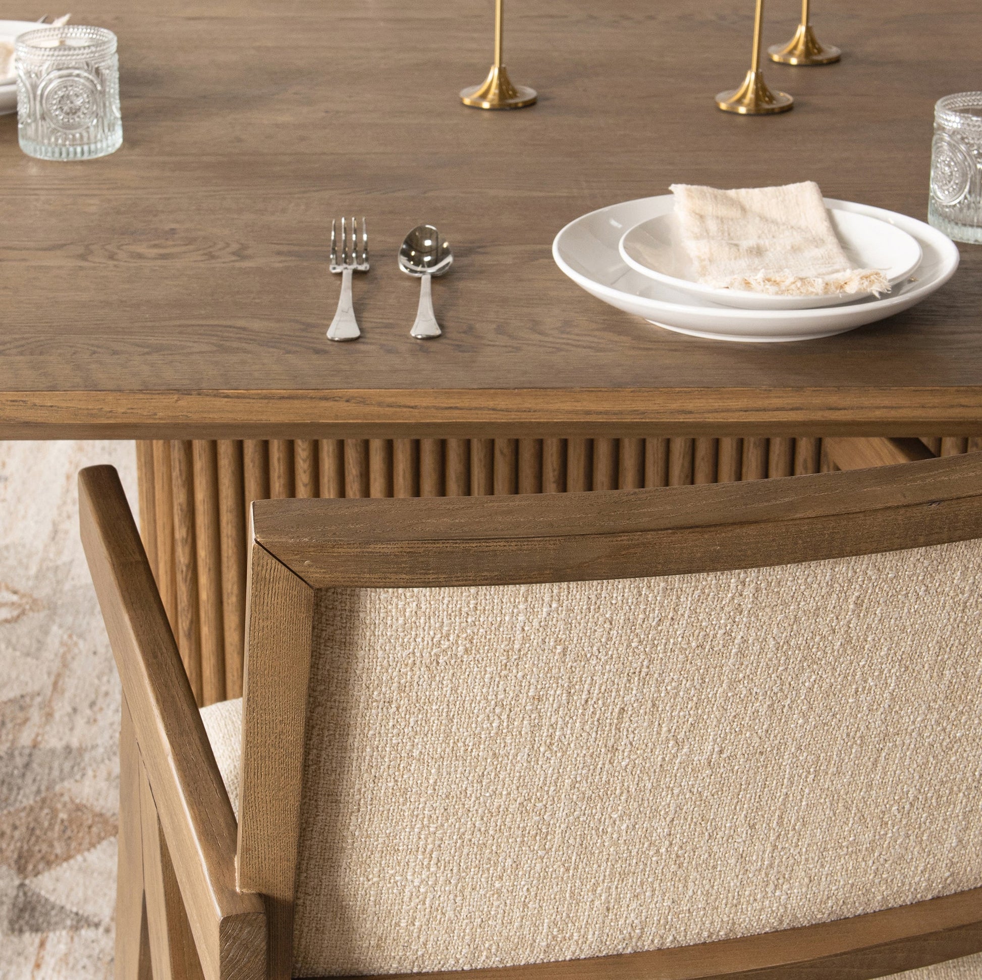 Tawny Brown Oak Veneer Dining Table Vander Dining Table Collection