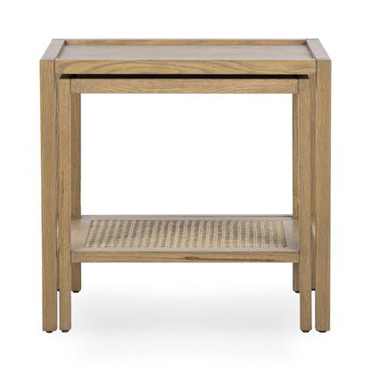 Khaki Mist Oak Veneer Accent & End Table Devin Nesting Accent Tables Collection