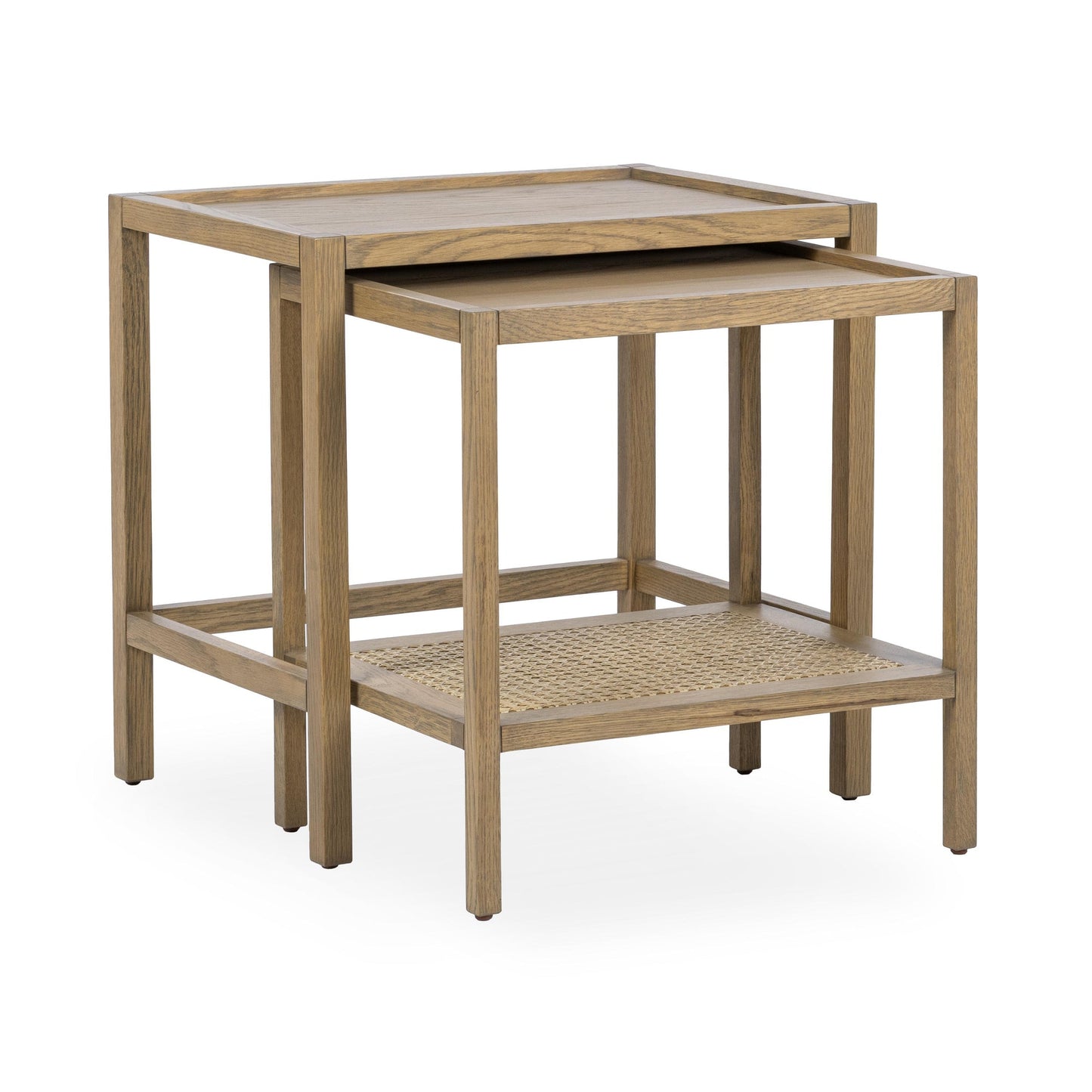 Khaki Mist Oak Veneer Accent & End Table Devin Nesting Accent Tables Collection