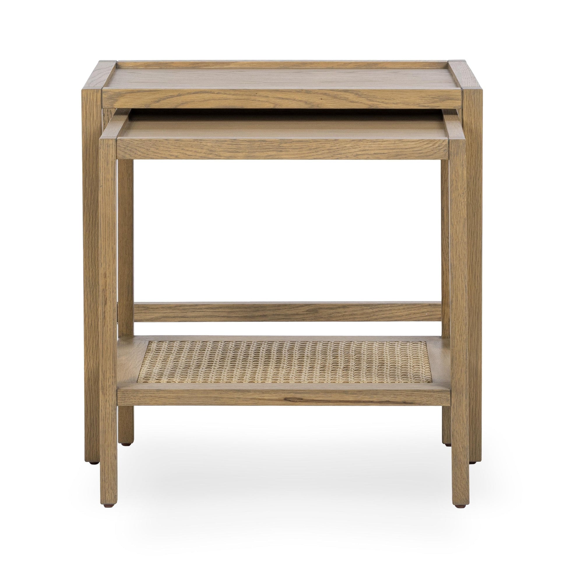 Khaki Mist Oak Veneer Accent & End Table Devin Nesting Accent Tables Collection