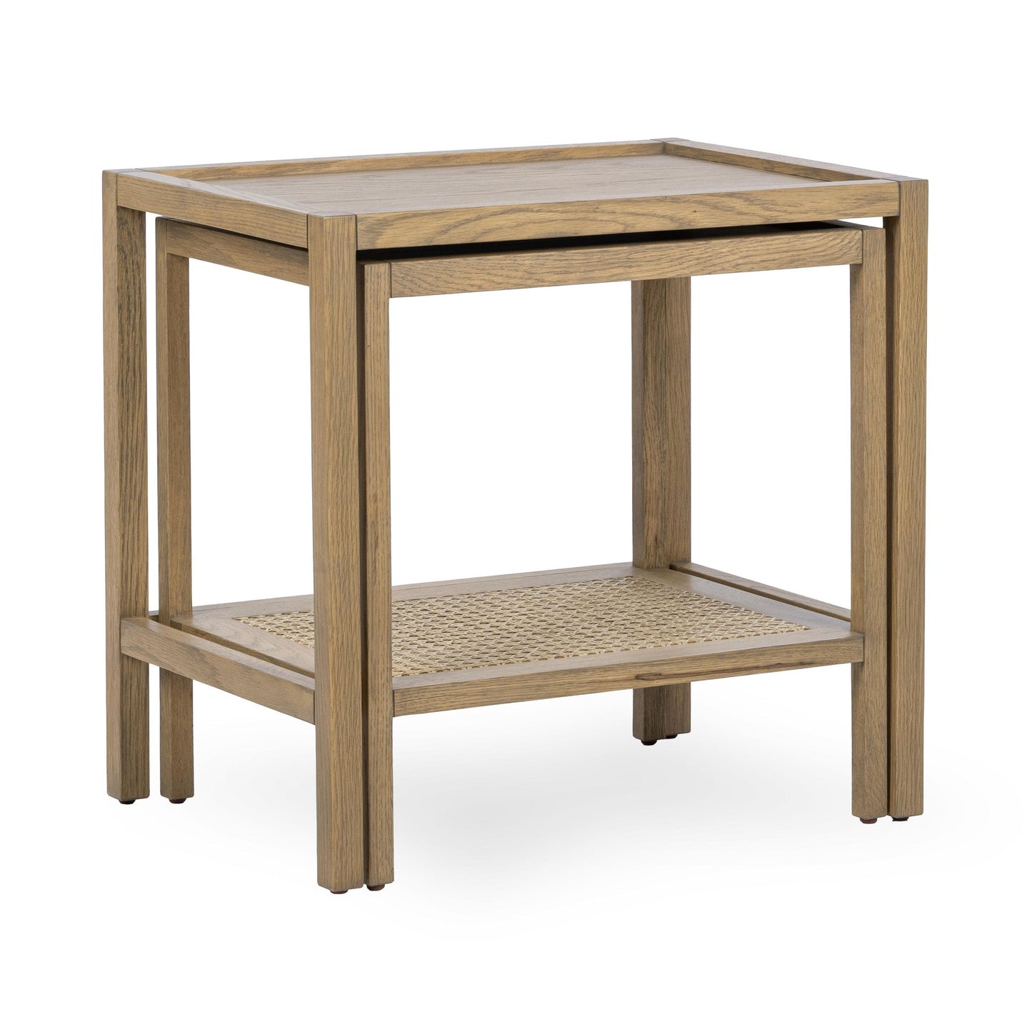 Khaki Mist Oak Veneer Accent & End Table Devin Nesting Accent Tables Collection