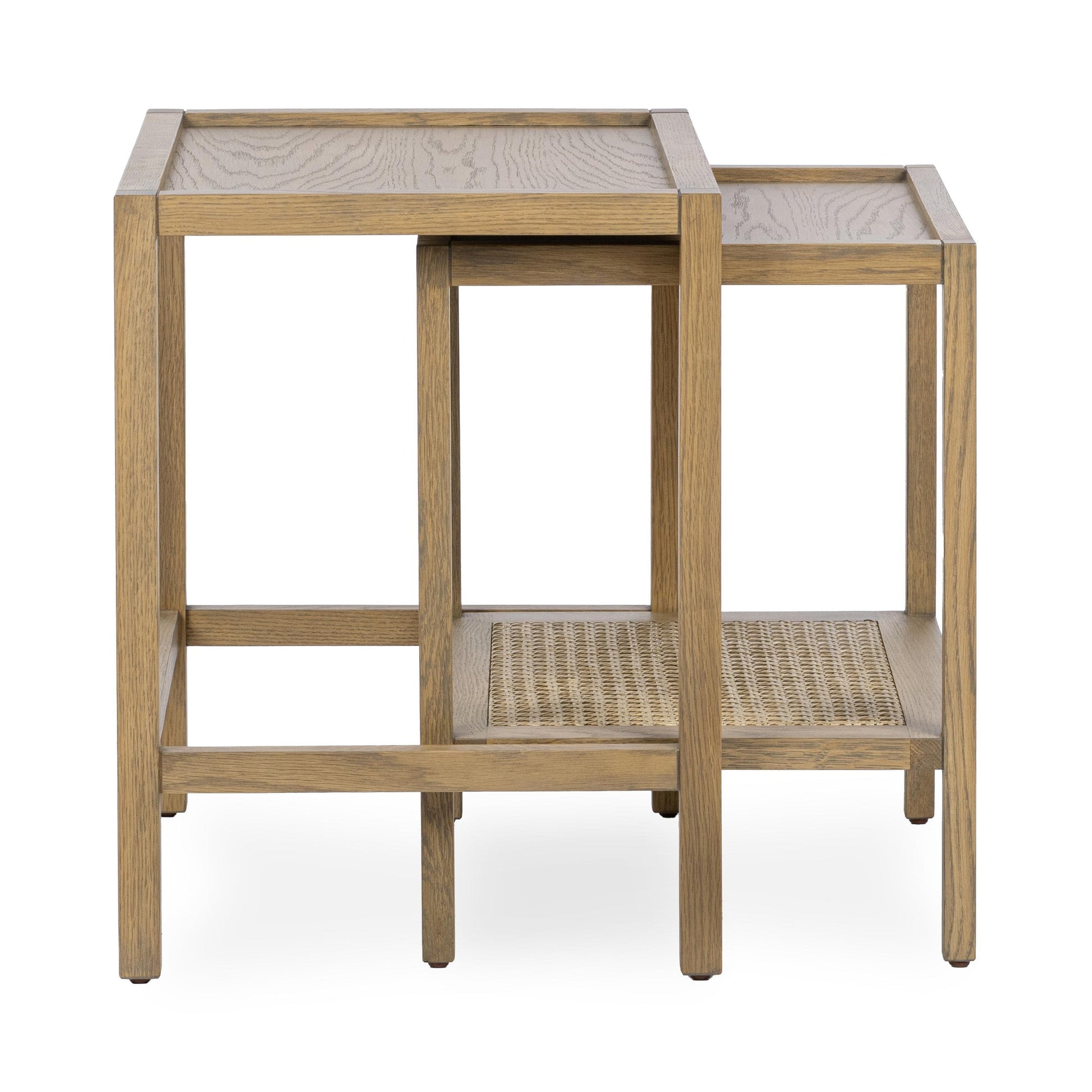 Khaki Mist Oak Veneer Accent & End Table Devin Nesting Accent Tables Collection