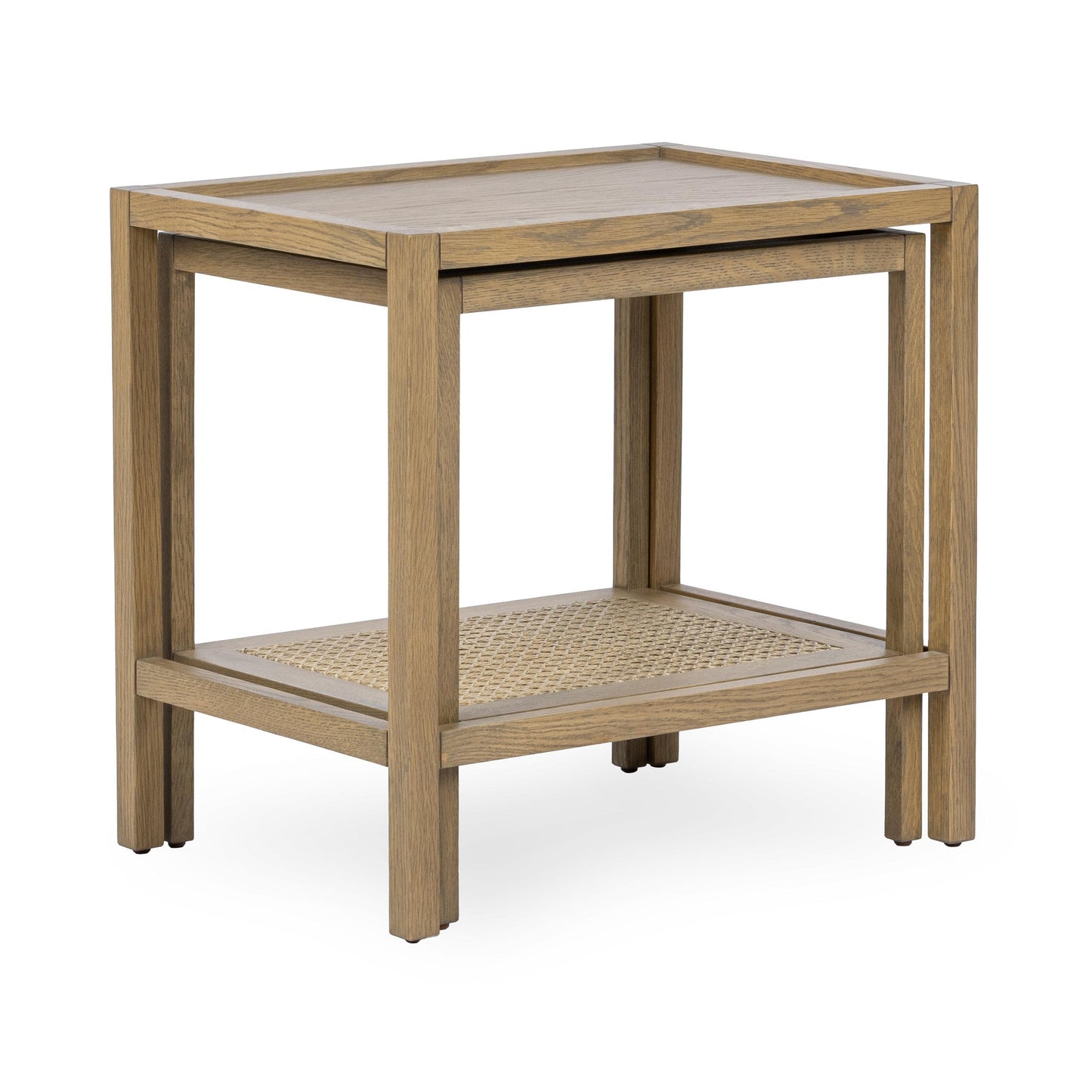 Khaki Mist Oak Veneer Accent & End Table Devin Nesting Accent Tables Collection