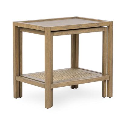 Khaki Mist Oak Veneer Accent & End Table Devin Nesting Accent Tables Collection