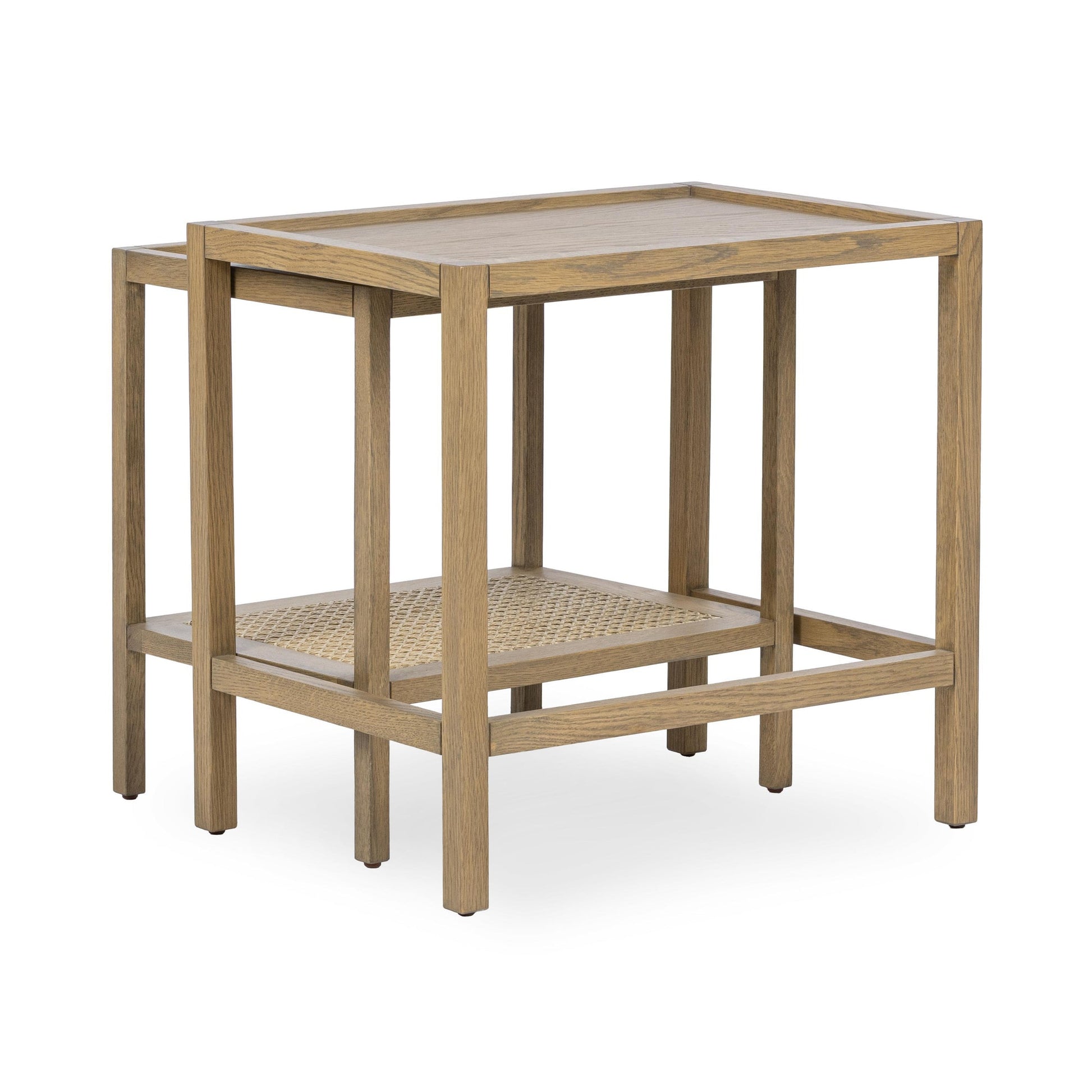 Khaki Mist Oak Veneer Accent & End Table Devin Nesting Accent Tables Collection