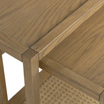 Khaki Mist Oak Veneer Accent & End Table Devin Nesting Accent Tables Collection