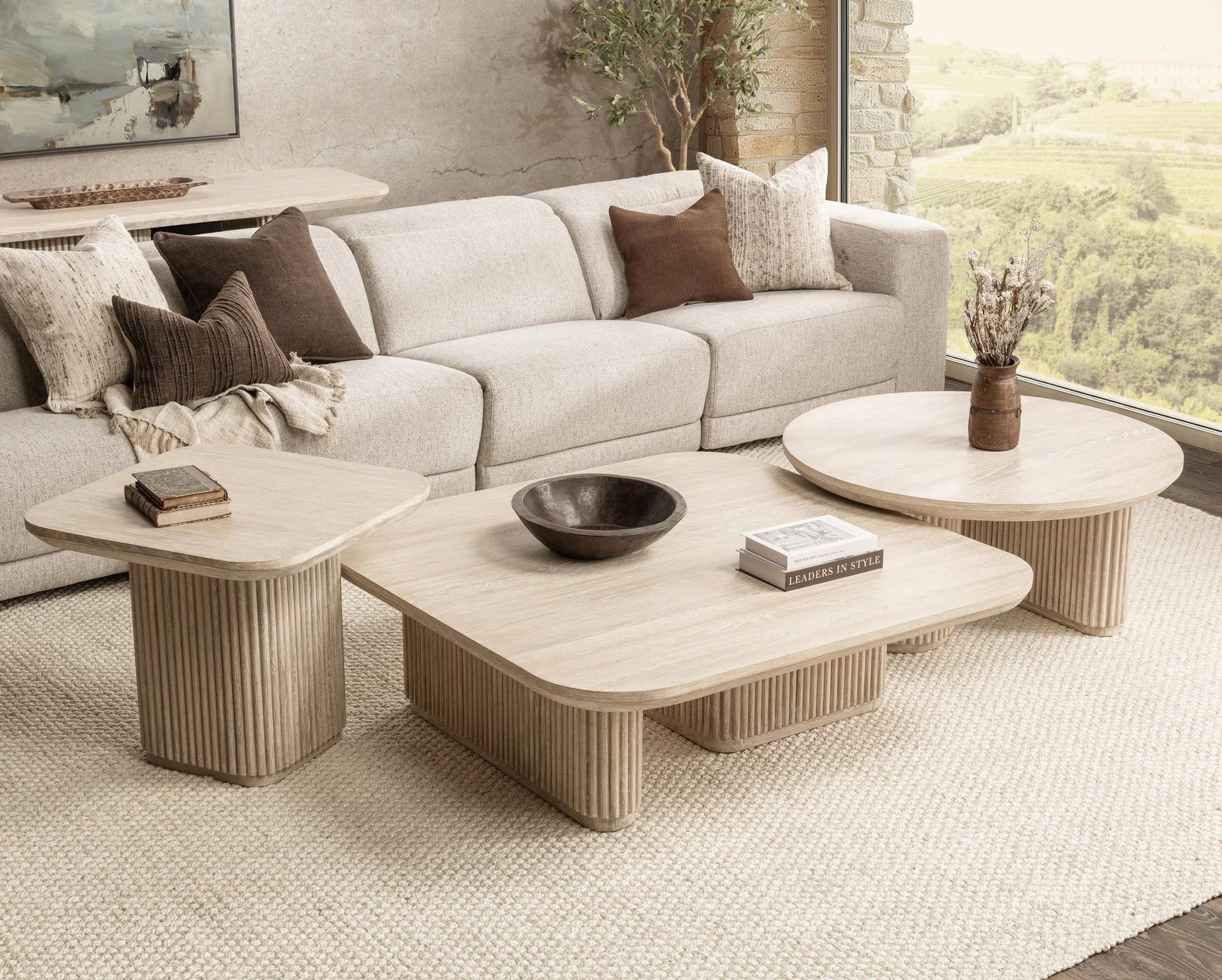 Cream Washed Oak Veneer Coffee Table Vander Coffee Table Collection
