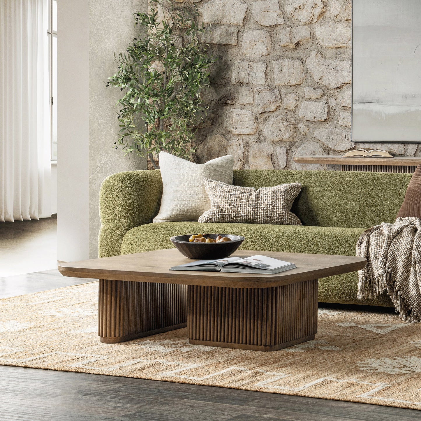 Tawny Brown Oak Veneer Coffee Table Vander Coffee Table Collection