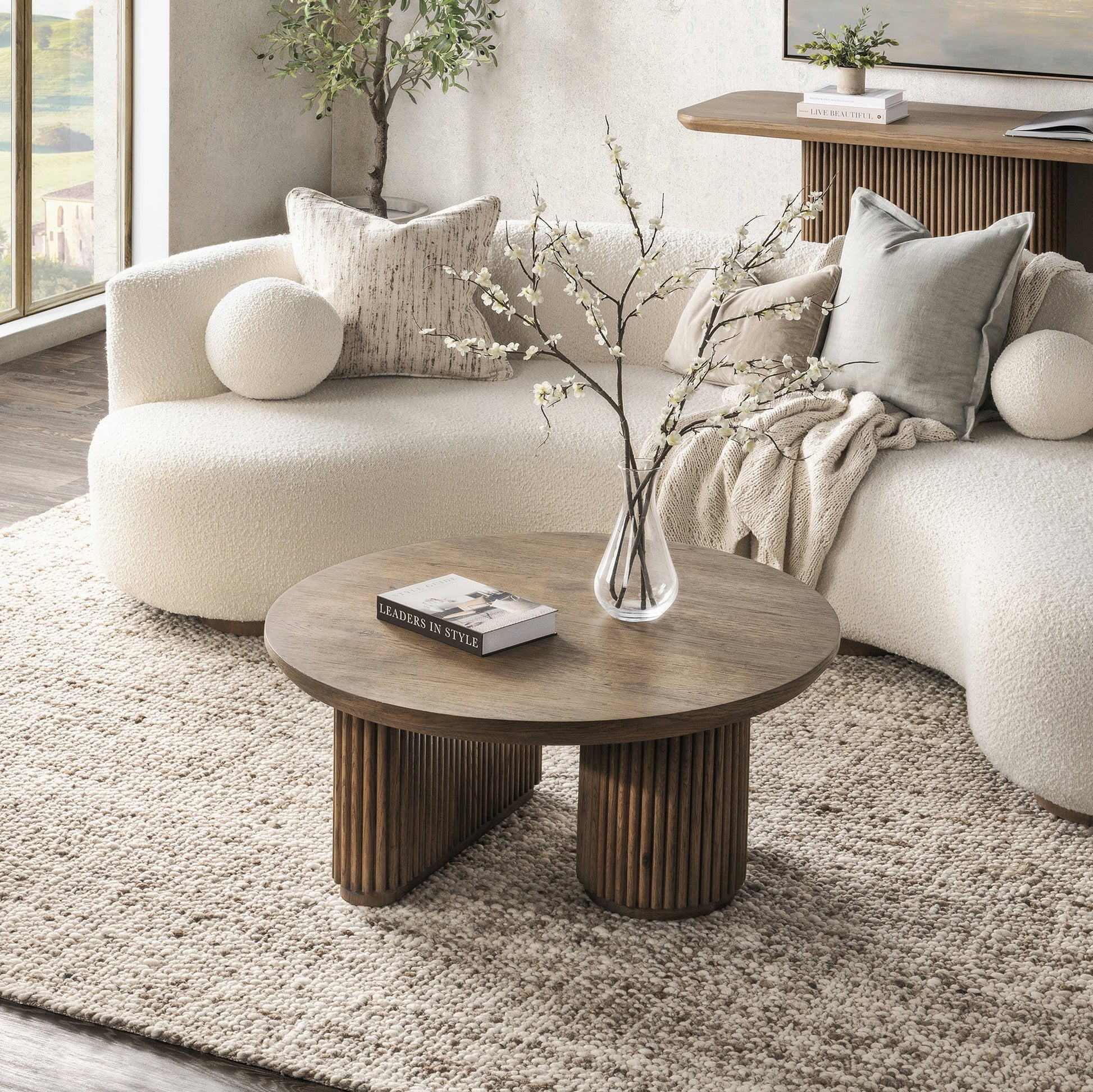 Tawny Brown Oak Veneer Coffee Table Vander Coffee Table Collection