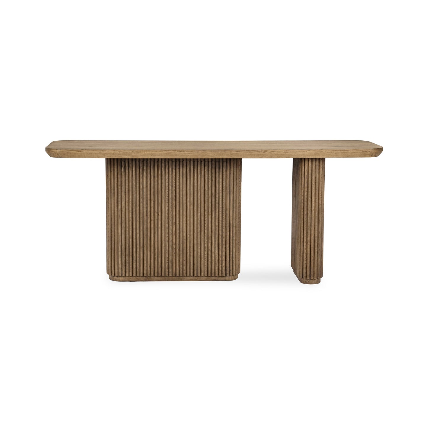 Tawny Brown Oak Veneer Console Table Vander Console Table Collection