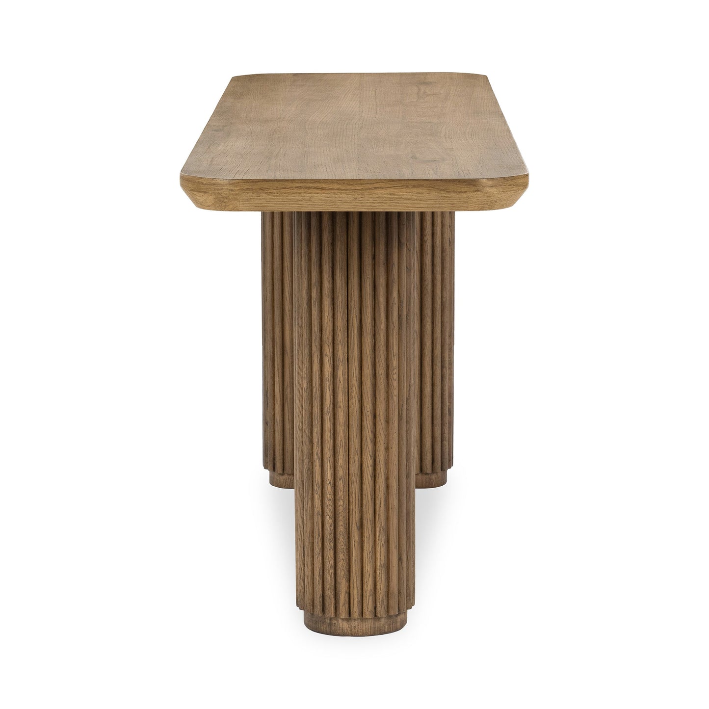 Tawny Brown Oak Veneer Console Table Vander Console Table Collection