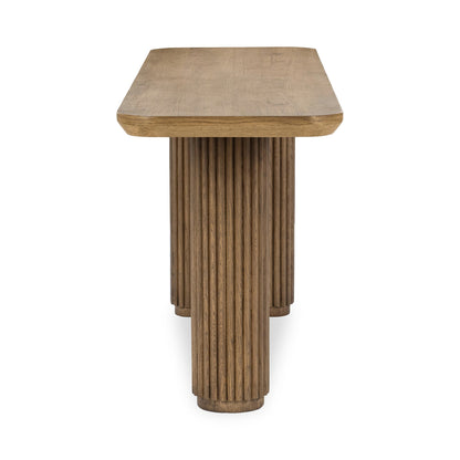 Tawny Brown Oak Veneer Console Table Vander Console Table Collection