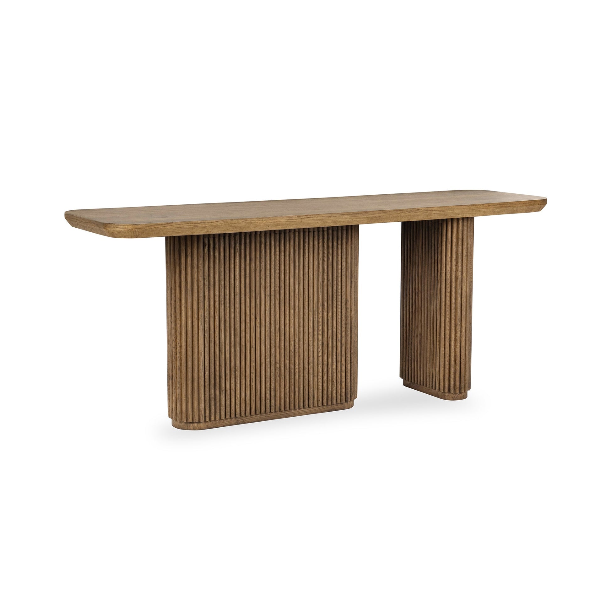 Tawny Brown Oak Veneer Console Table Vander Console Table Collection