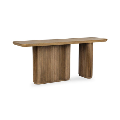 Tawny Brown Oak Veneer Console Table Vander Console Table Collection