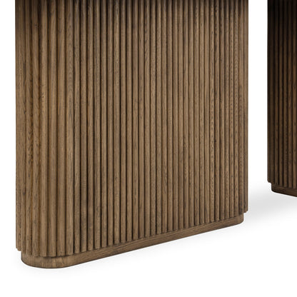 Tawny Brown Oak Veneer Console Table Vander Console Table Collection