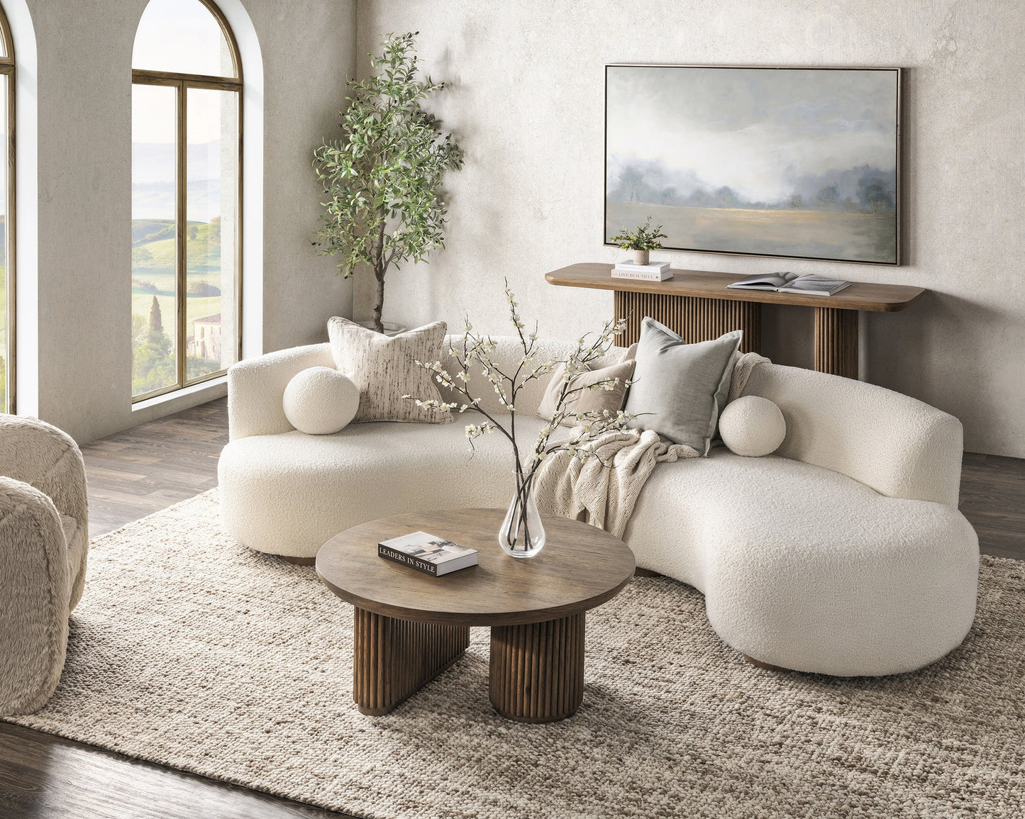Tawny Brown Oak Veneer Console Table Vander Console Table Collection