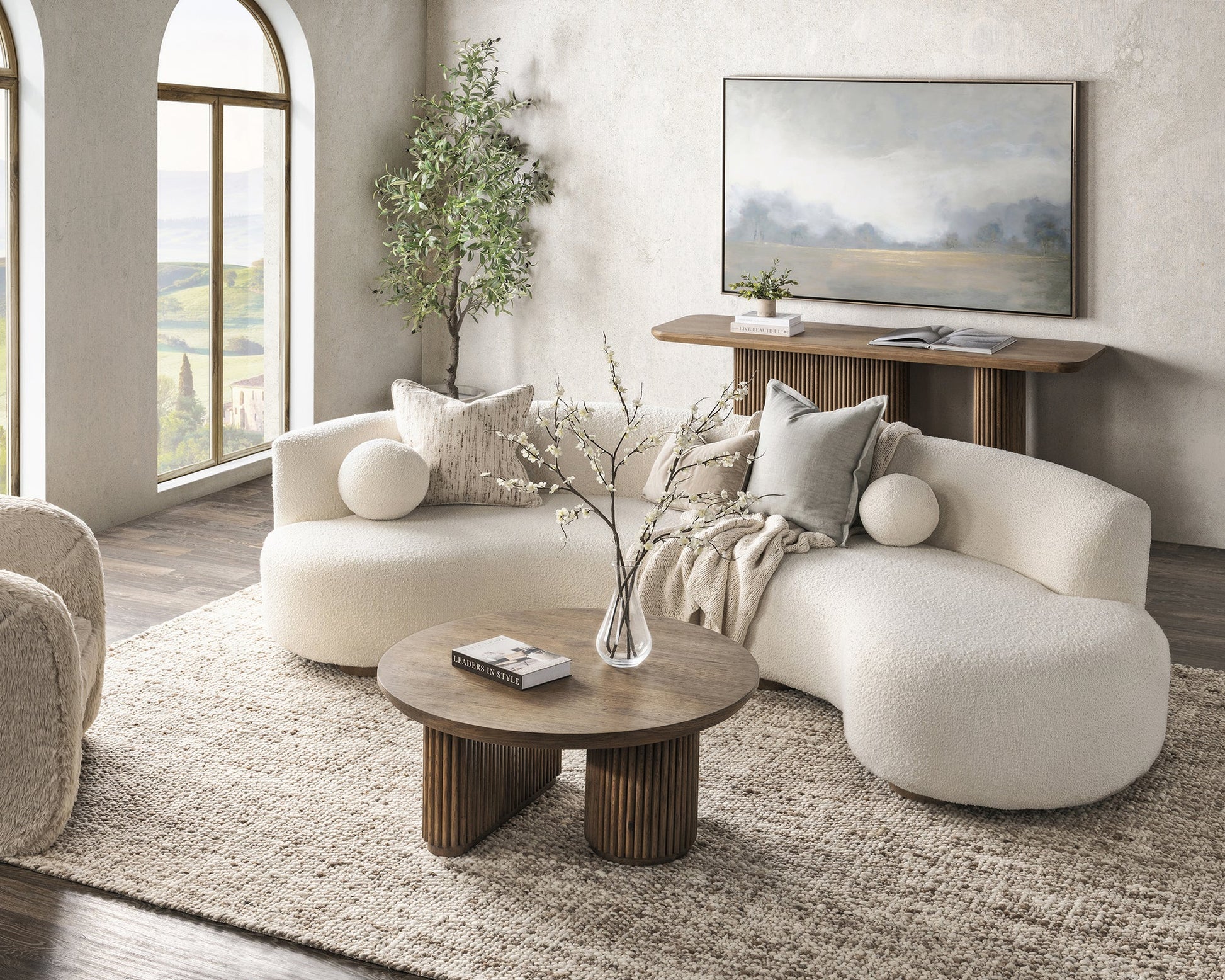 Tawny Brown Oak Veneer Console Table Vander Console Table Collection