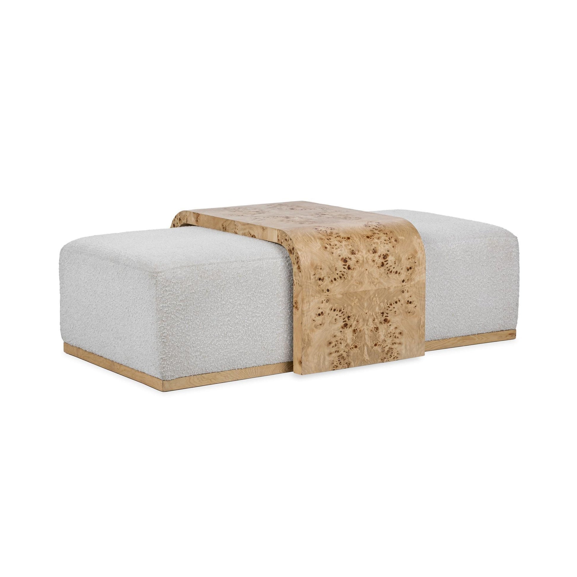 Creamy Ivory 80% Polyester Ottomans & Stool Kenan Ottoman Collection