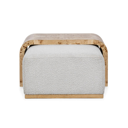 Creamy Ivory 80% Polyester Ottomans & Stool Kenan Ottoman Collection