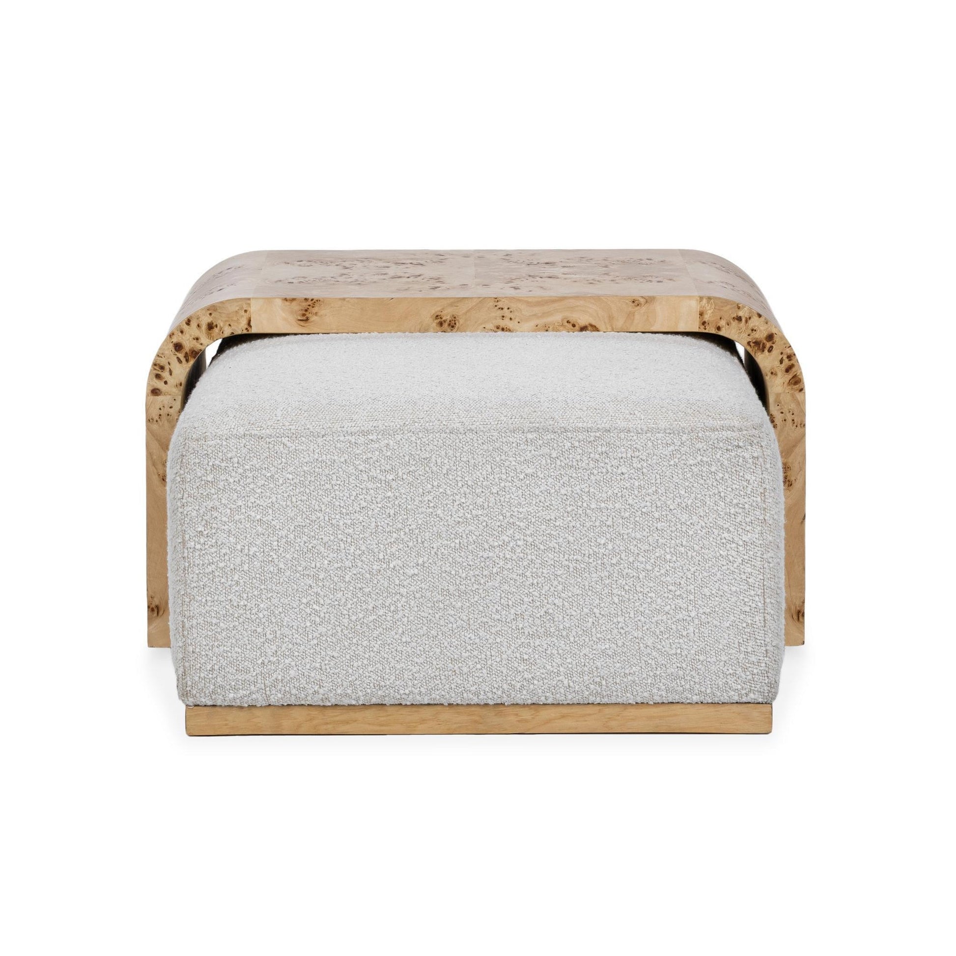 Creamy Ivory 80% Polyester Ottomans & Stool Kenan Ottoman Collection