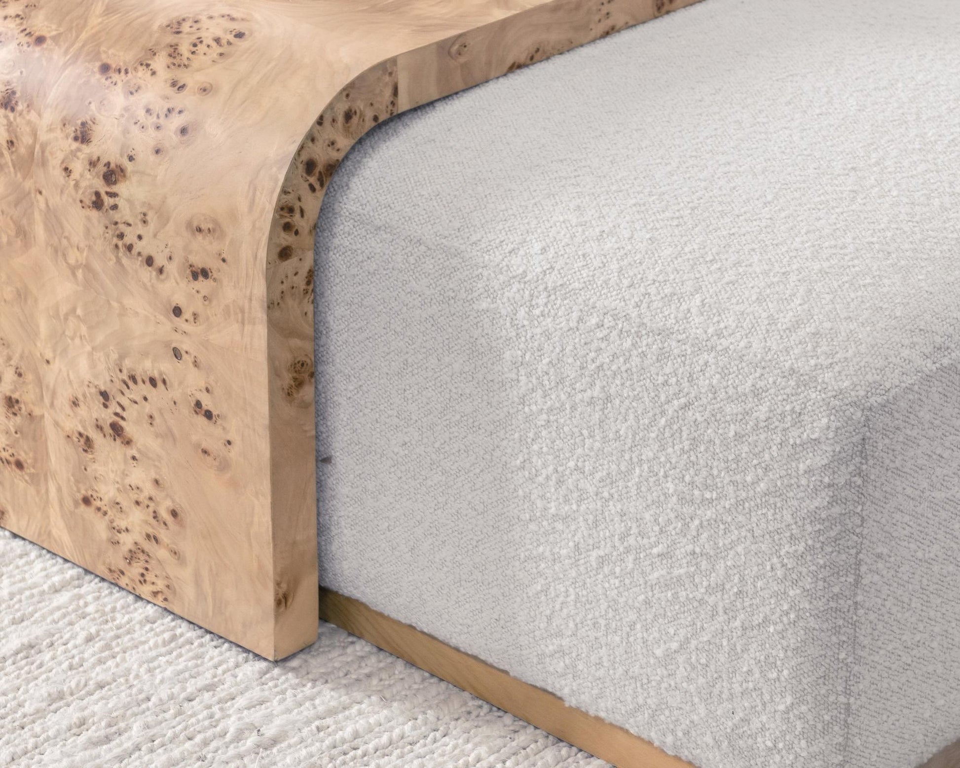 Creamy Ivory 80% Polyester Ottomans & Stool Kenan Ottoman Collection