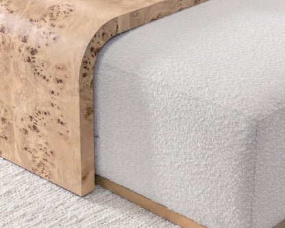 Creamy Ivory 80% Polyester Ottomans & Stool Kenan Ottoman Collection