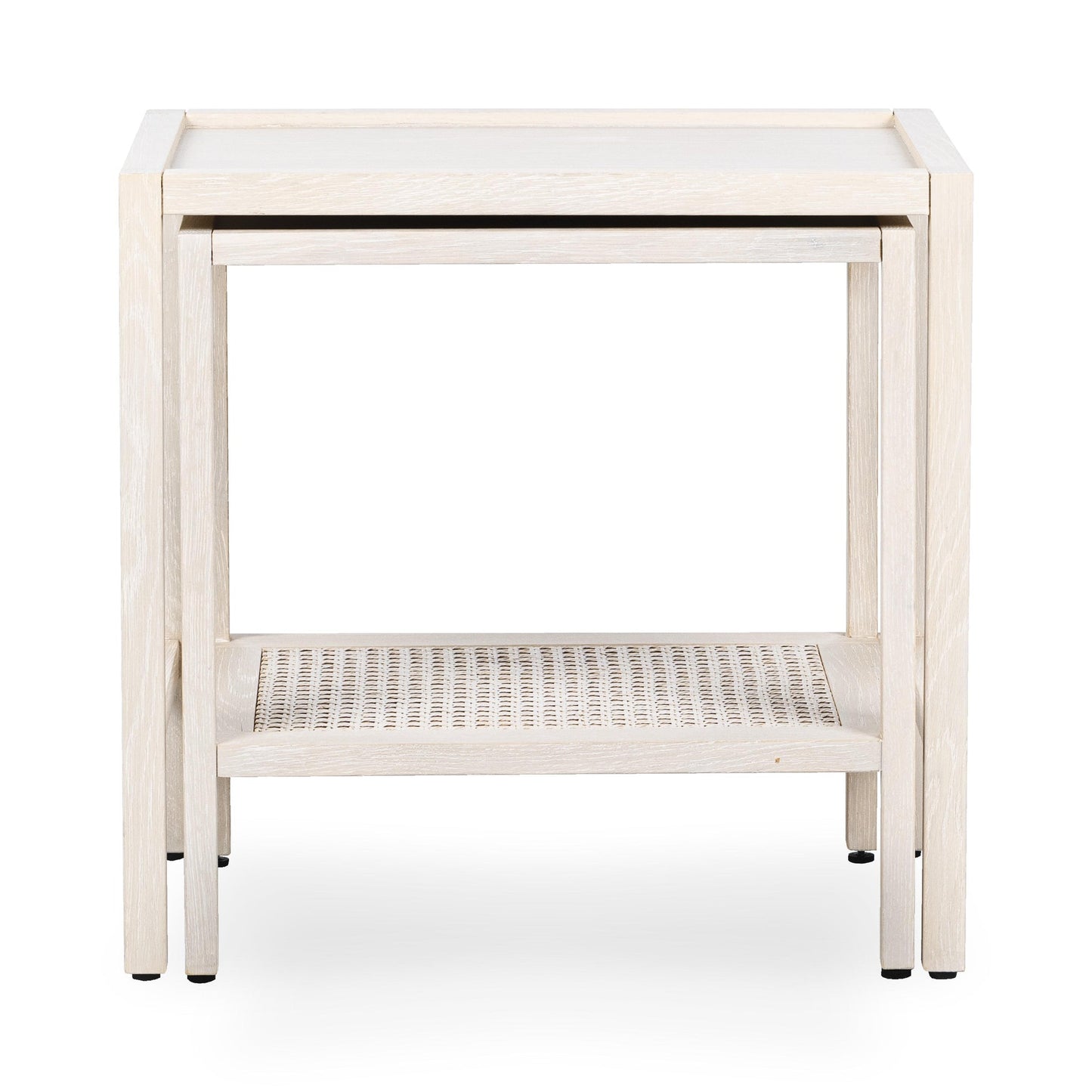 Milk White Oak Veneer Accent & End Table Devin Nesting Accent Tables Collection