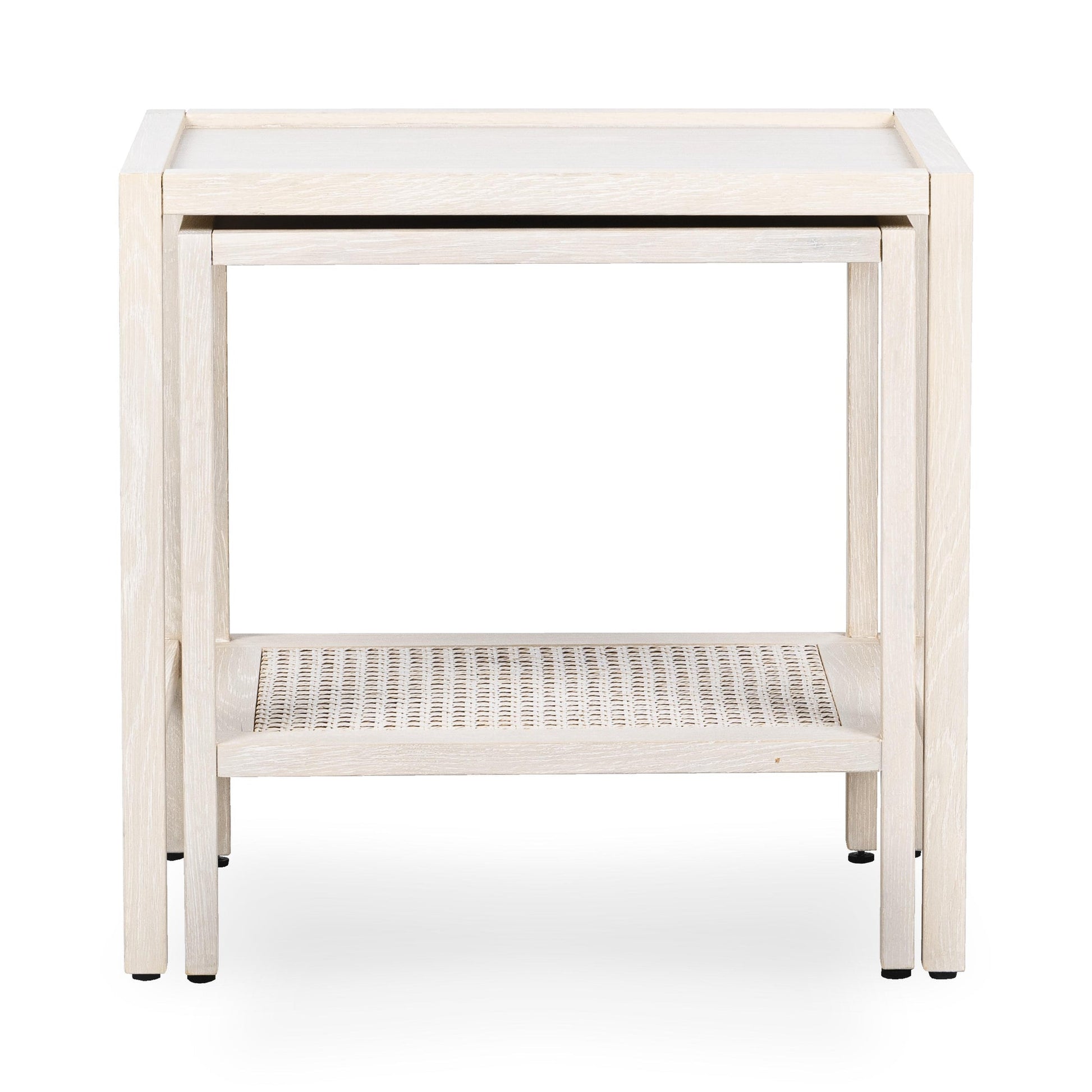 Milk White Oak Veneer Accent & End Table Devin Nesting Accent Tables Collection