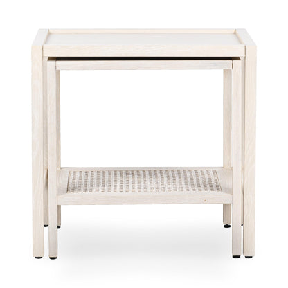 Milk White Oak Veneer Accent & End Table Devin Nesting Accent Tables Collection