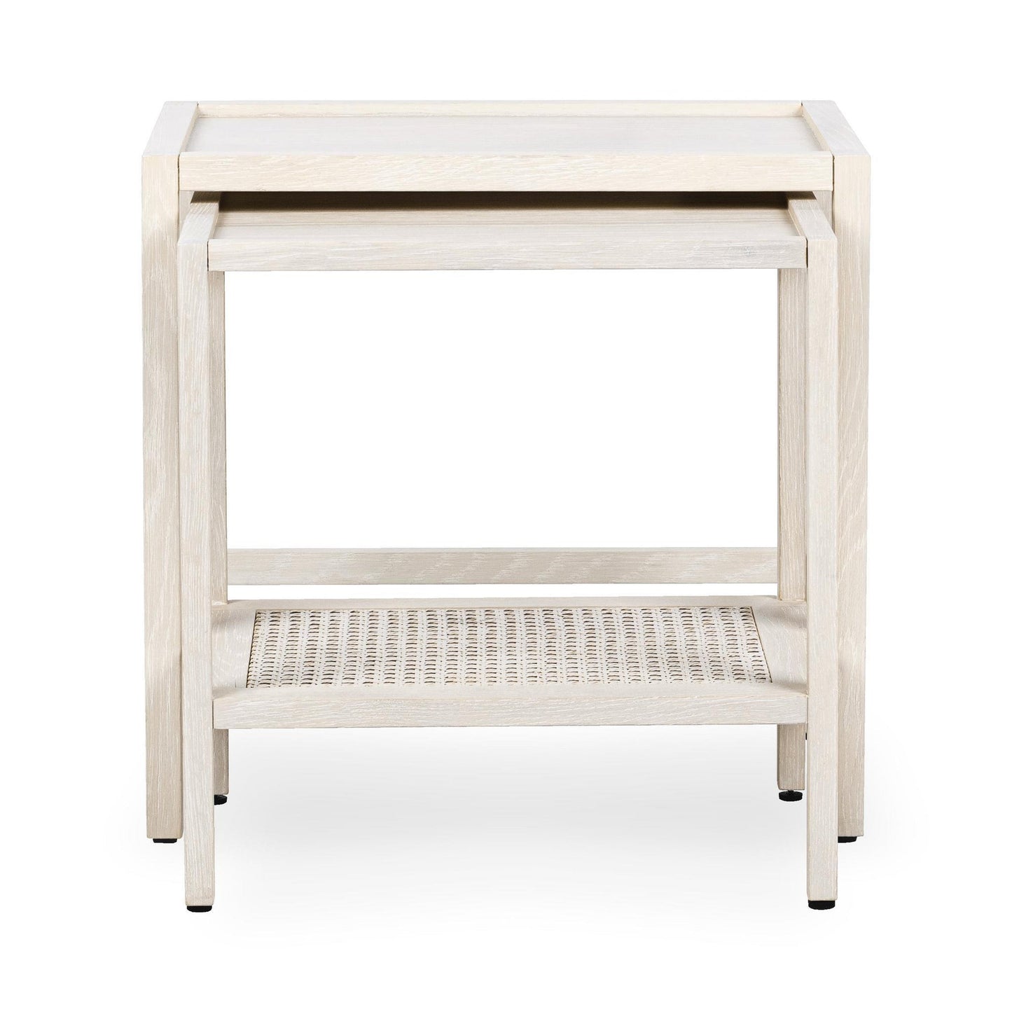 Milk White Oak Veneer Accent & End Table Devin Nesting Accent Tables Collection