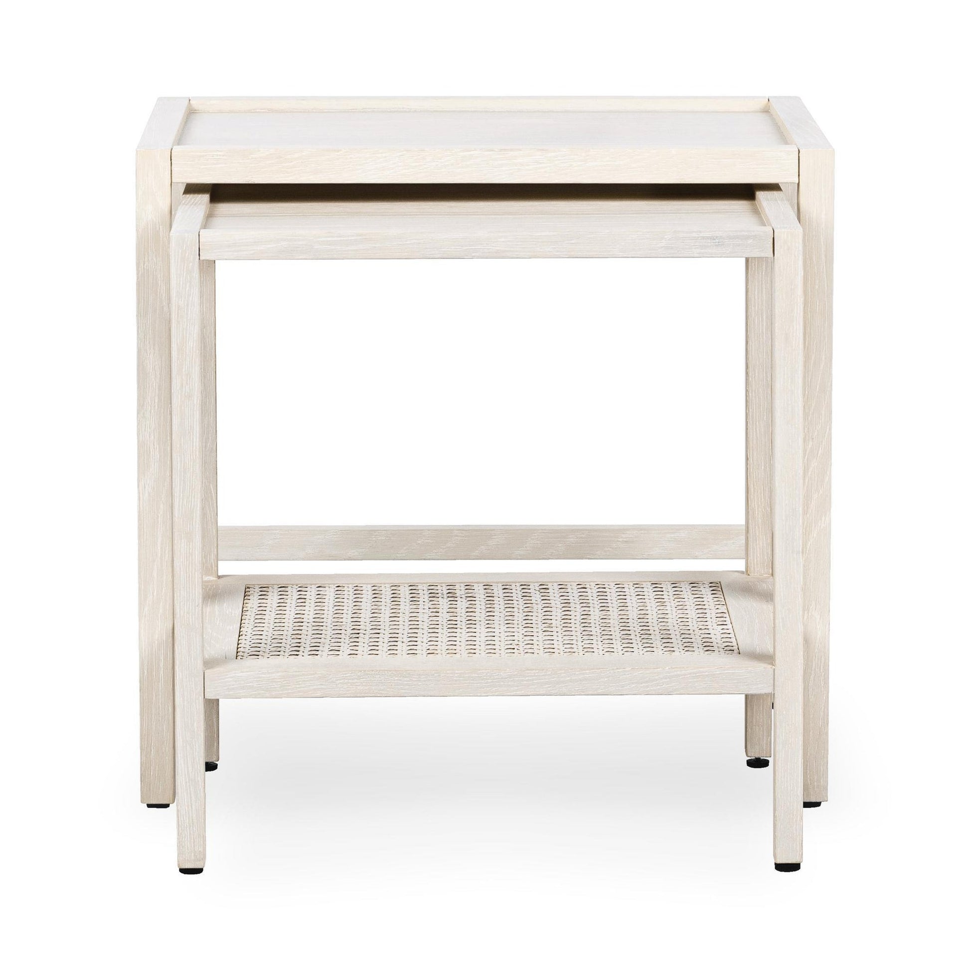 Milk White Oak Veneer Accent & End Table Devin Nesting Accent Tables Collection