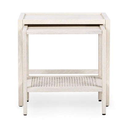 Milk White Oak Veneer Accent & End Table Devin Nesting Accent Tables Collection