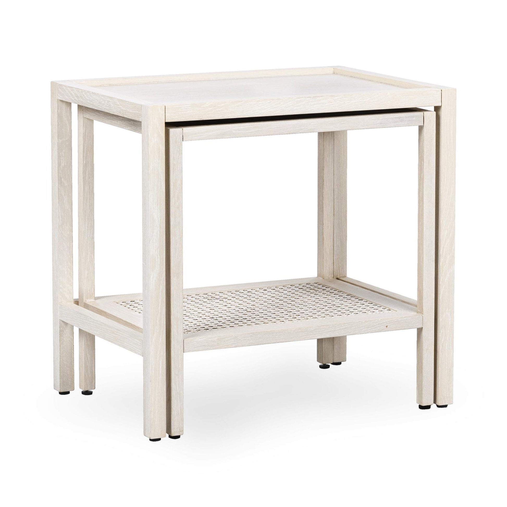 Milk White Oak Veneer Accent & End Table Devin Nesting Accent Tables Collection