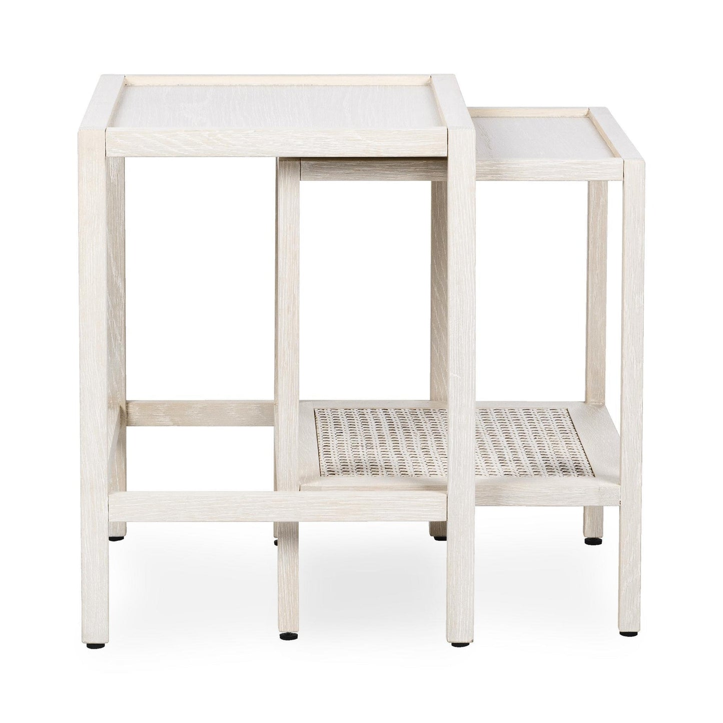 Milk White Oak Veneer Accent & End Table Devin Nesting Accent Tables Collection