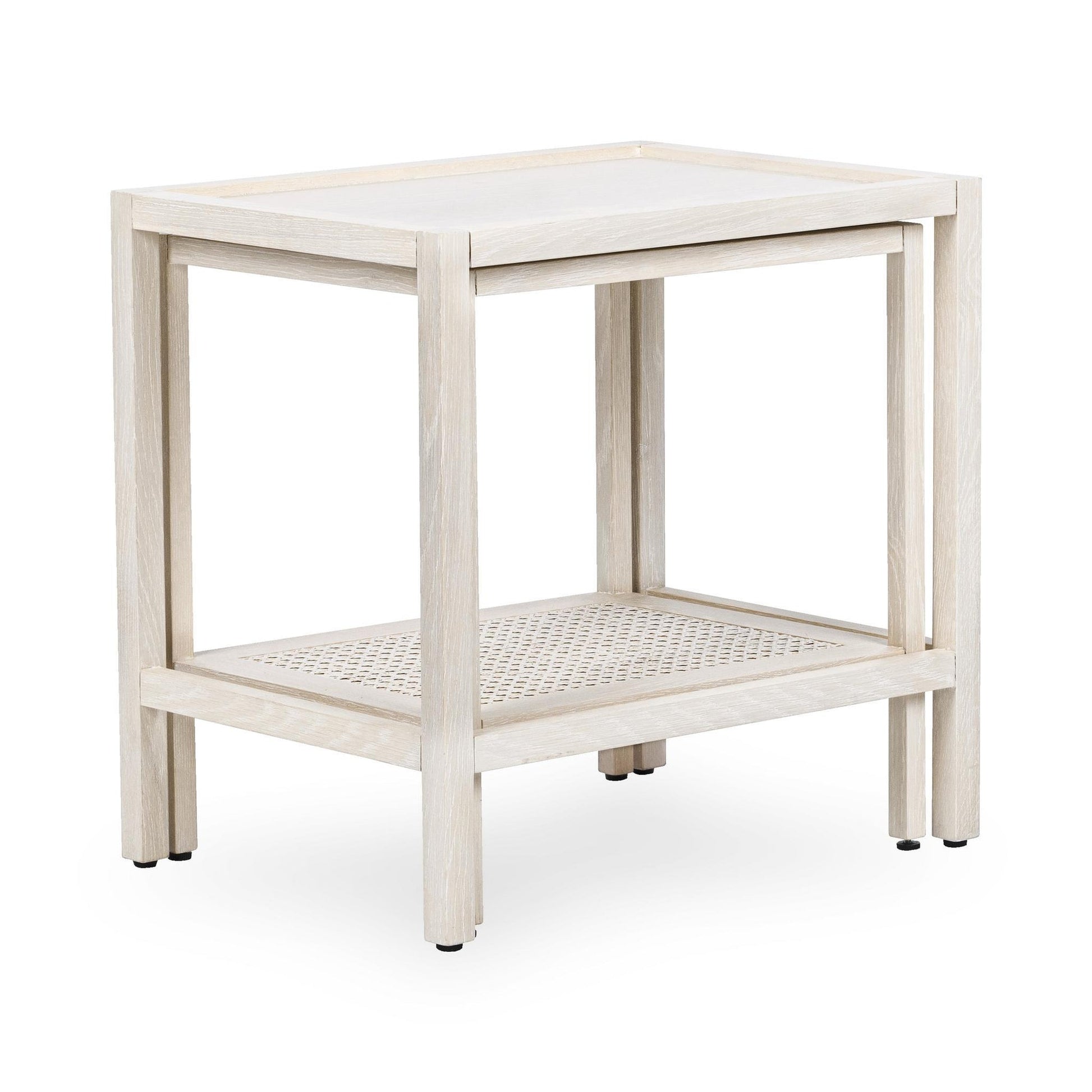 Milk White Oak Veneer Accent & End Table Devin Nesting Accent Tables Collection