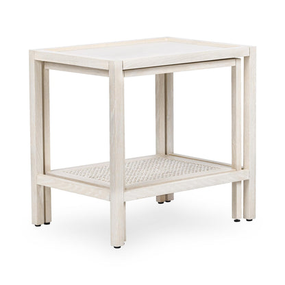 Milk White Oak Veneer Accent & End Table Devin Nesting Accent Tables Collection
