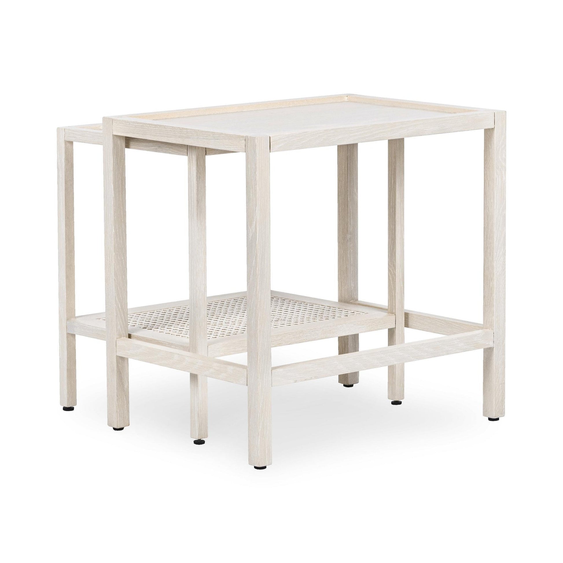 Milk White Oak Veneer Accent & End Table Devin Nesting Accent Tables Collection