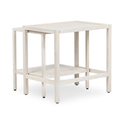 Milk White Oak Veneer Accent & End Table Devin Nesting Accent Tables Collection